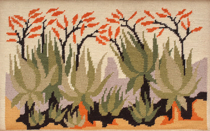 Large Aloe Needlepoint Screen