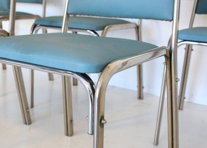 Set of Six Retro Steel Frame Chairs