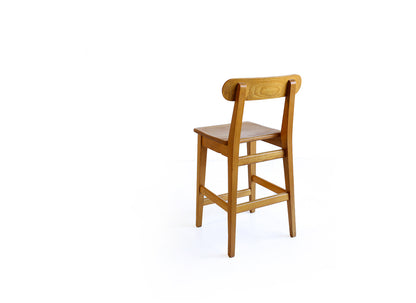 Set of Four Vintage Oak Bar Stools