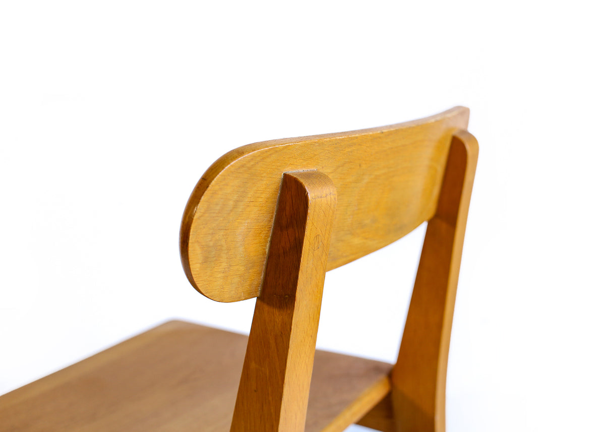 Set of Four Vintage Oak Bar Stools