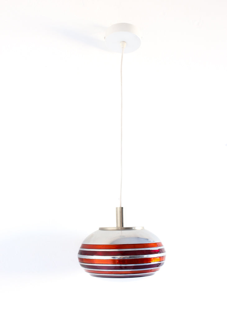 Amber Banded Spherical Lamp