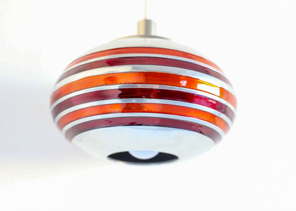 Amber Banded Spherical Lamp