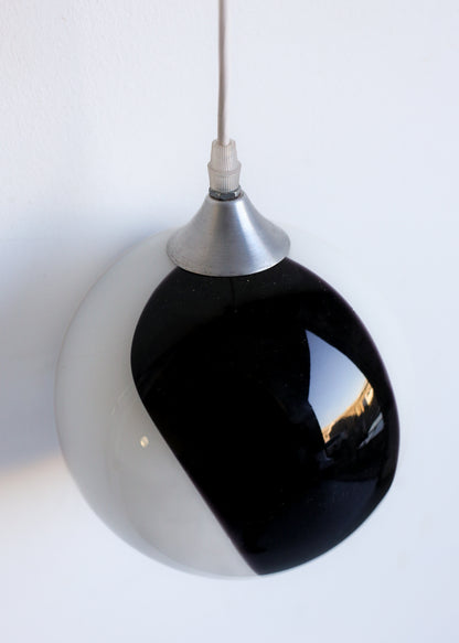 Black and White Spherical Glass Lamp