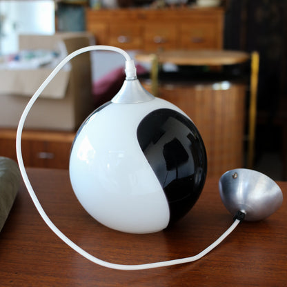 Black and White Spherical Glass Lamp