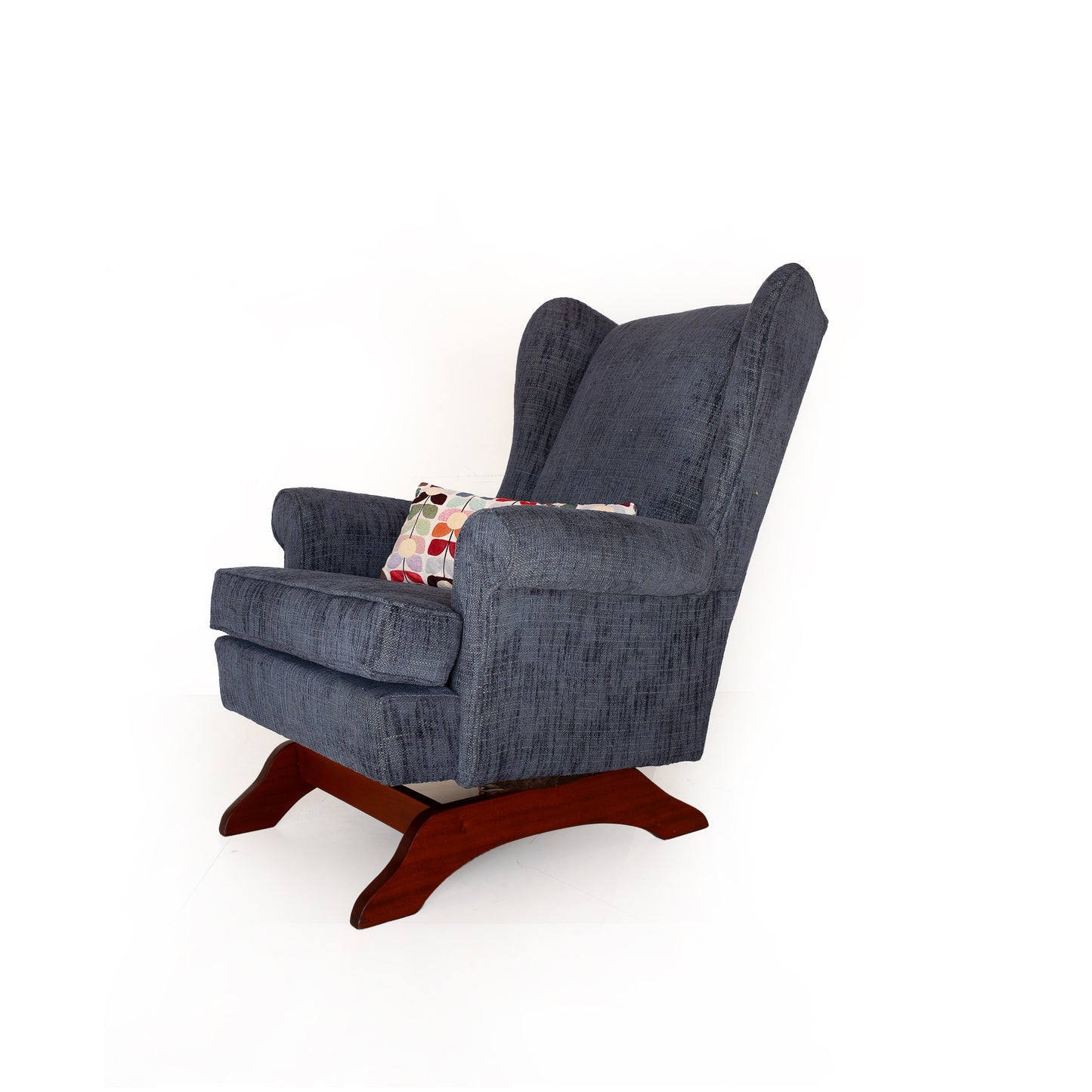 Vintage Wingback Rocker with Ottoman