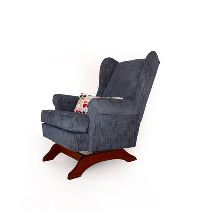 Vintage Wingback Rocker with Ottoman