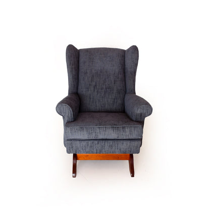 Vintage Wingback Rocker with Ottoman
