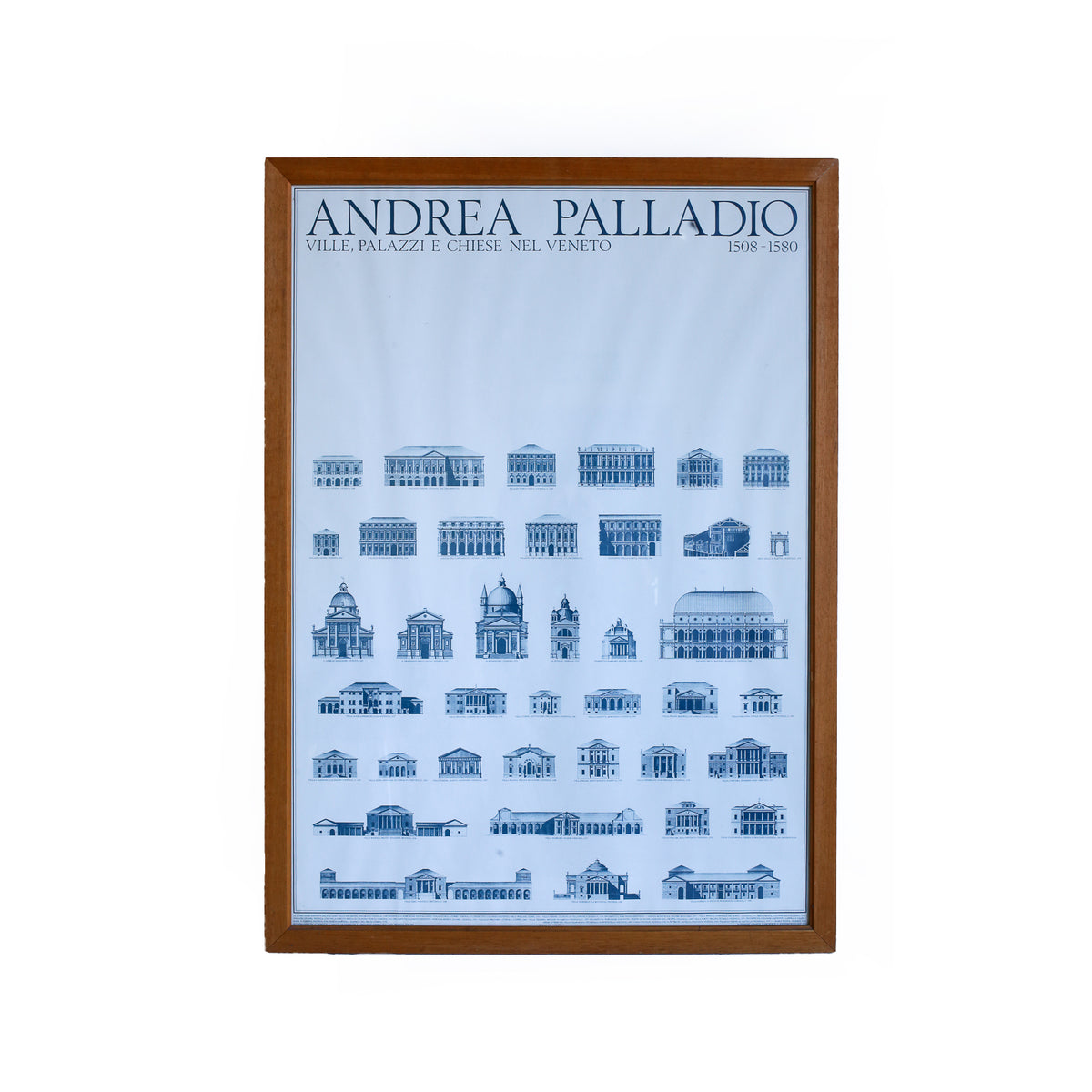 1980s Framed Andrea Palladio Poster