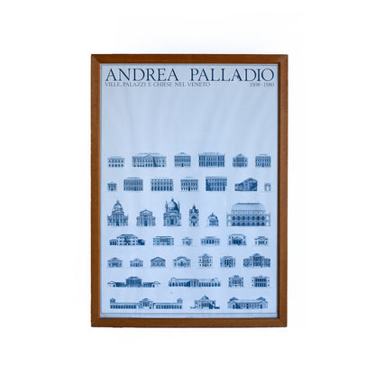 1980s Framed Andrea Palladio Poster