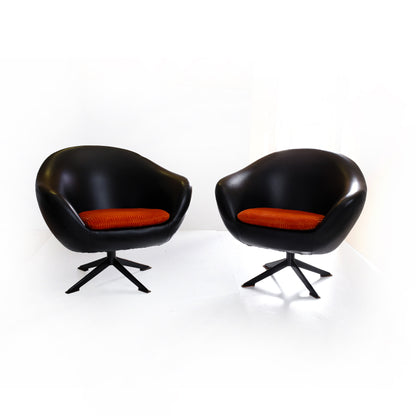 A Pair of 1970s Zodiac Swivel Chairs