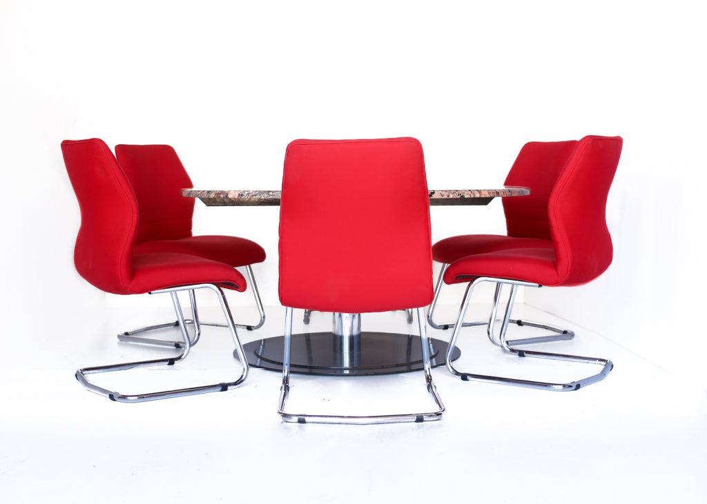 Set of Six Bauhaus Style Cantilever Chairs