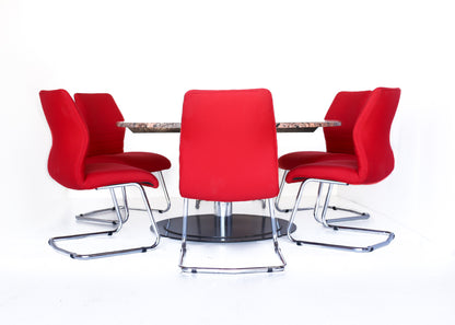 Set of Six Bauhaus Style Cantilever Chairs