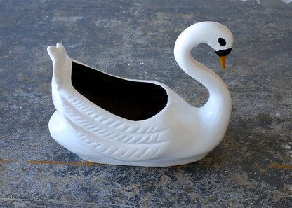 Large Vintage Fiberglass Swan Planter
