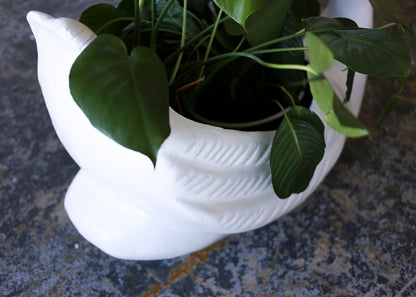 Large Vintage Fiberglass Swan Planter