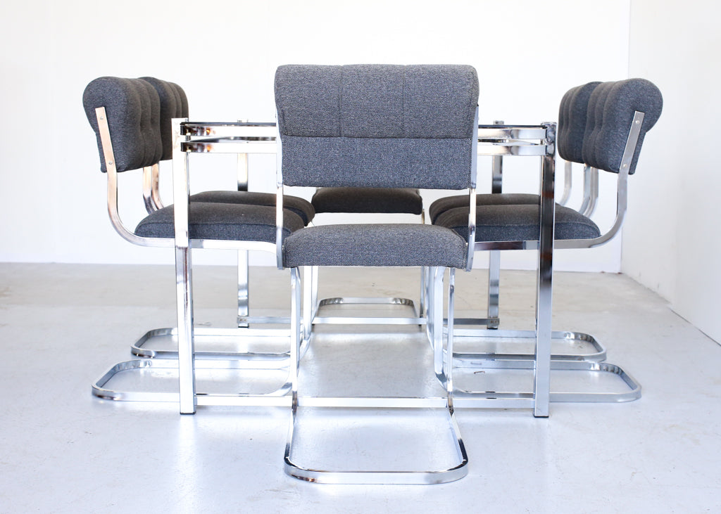 Set of 1970's Cantilever Dining Chairs