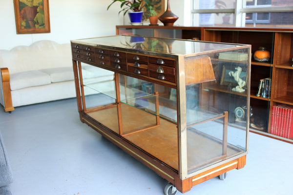 Rare Haberdashery and Display Counter with Brass Frame