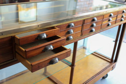 Rare Haberdashery and Display Counter with Brass Frame
