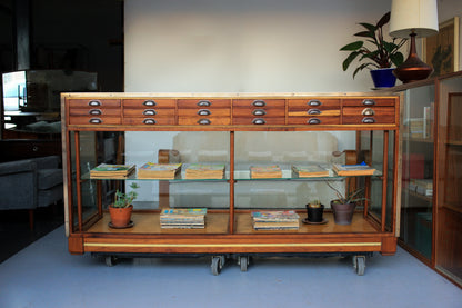 Rare Haberdashery and Display Counter with Brass Frame