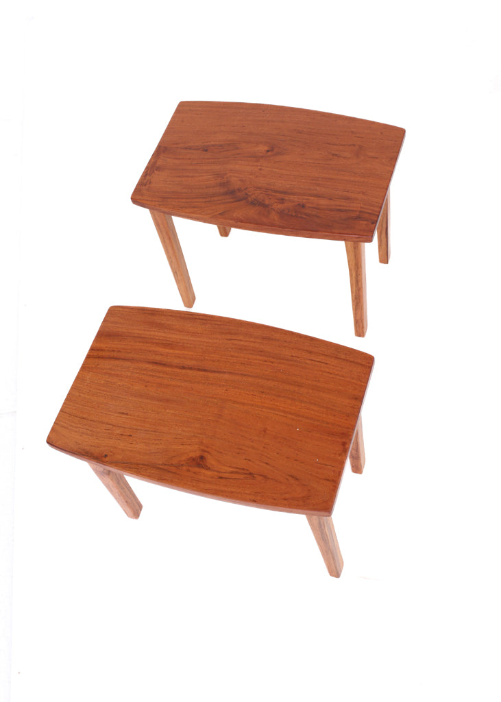 A Pair of Solid Wood Side Tables