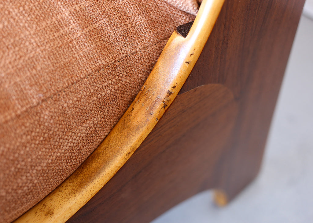 Pair of 1960s Italian Lounge Slipper Chairs and an Ottoman