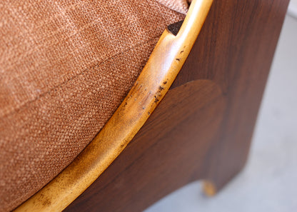 Pair of 1960s Italian Lounge Slipper Chairs and an Ottoman