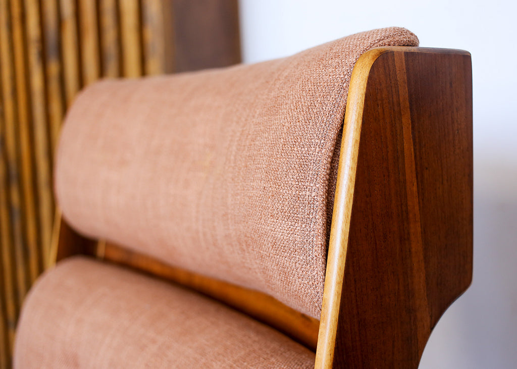 Pair of 1960s Italian Lounge Slipper Chairs and an Ottoman