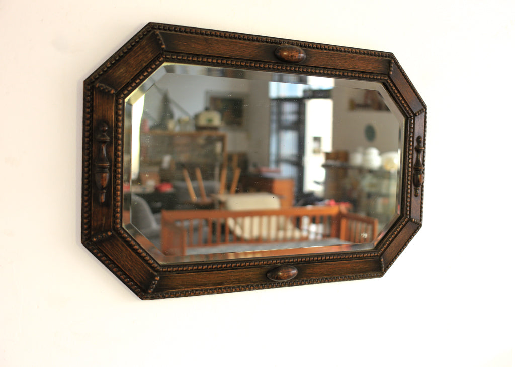 Antique Oak Framed Mirror