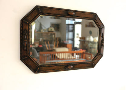 Antique Oak Framed Mirror