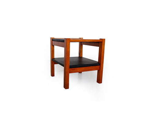 Leather Top Side Table