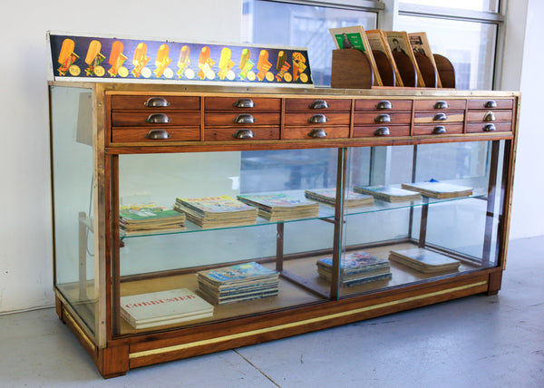 Rare Haberdashery and Display Counter with Brass Frame