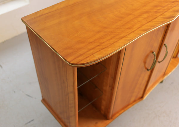 Retro Satin Birch Drinks Cabinet