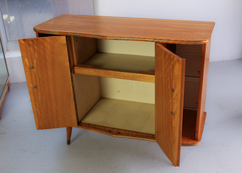 Retro Satin Birch Drinks Cabinet