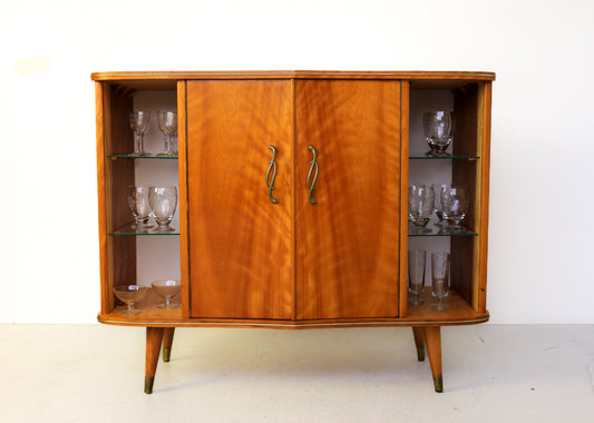 Retro Satin Birch Drinks Cabinet