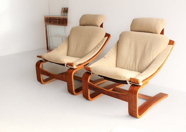 A Pair of Kroken Armchairs with Footrests - priced individually