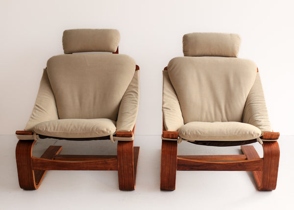 A Pair of Kroken Armchairs with Footrests - priced individually