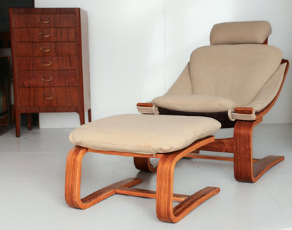 A Pair of Kroken Armchairs with Footrests - priced individually