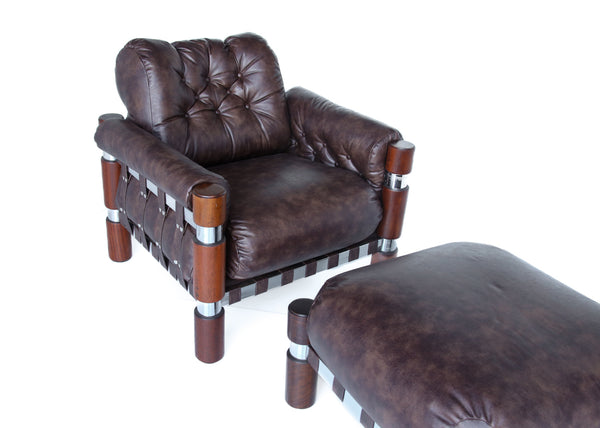 1970s El Rancho Armchair and Ottoman, Finland
