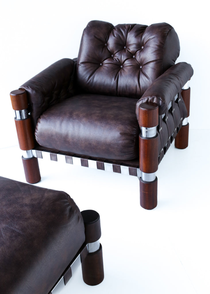 Rare El Rancho Armchair and Ottoman -  Finland, 1970s