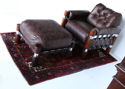 Rare El Rancho Armchair and Ottoman -  Finland, 1970s