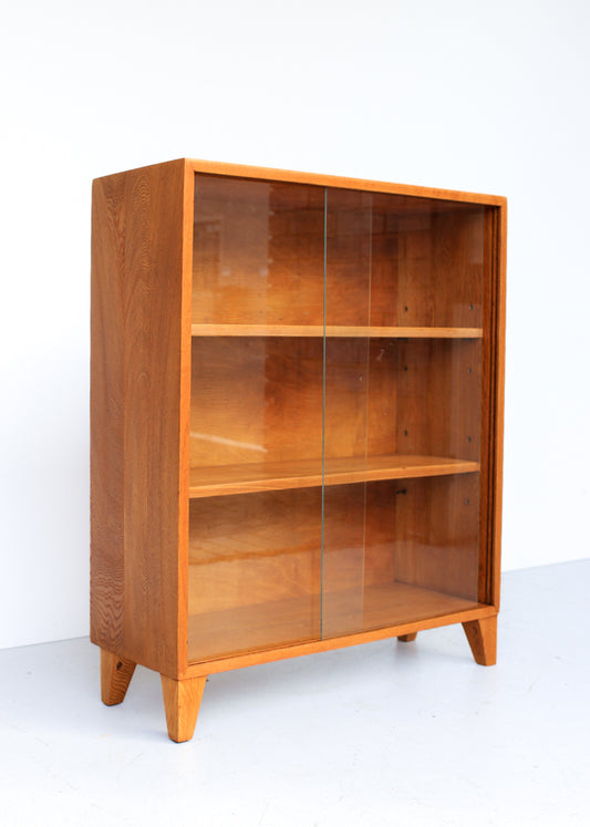 Solid Oak Vintage Modern Bookcase