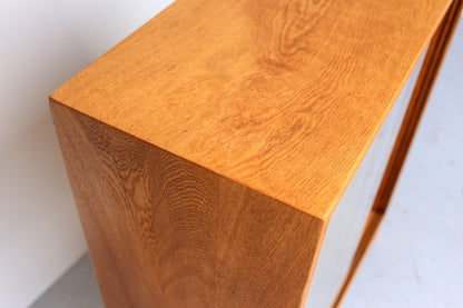 Solid Oak Vintage Modern Bookcase