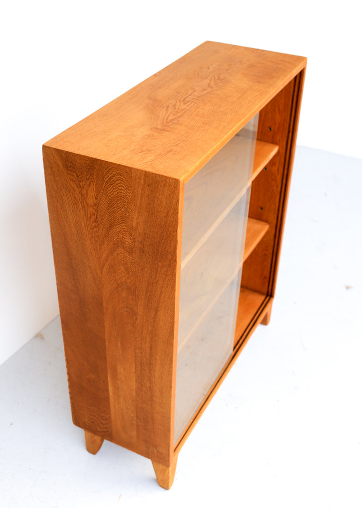 Solid Oak Vintage Modern Bookcase