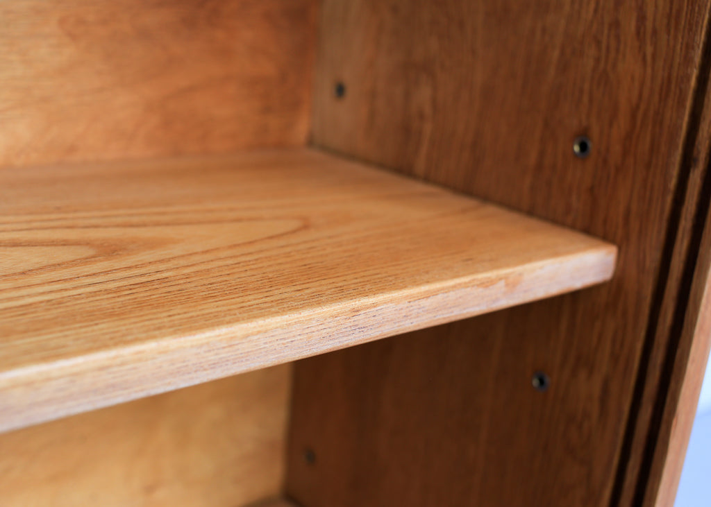 Solid Oak Vintage Modern Bookcase