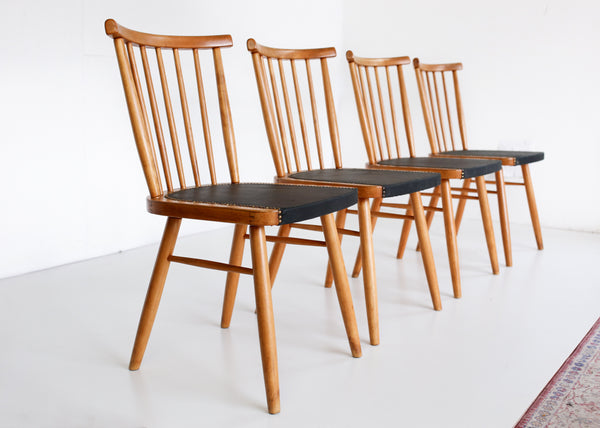 Four German Mid-century Dining Chairs