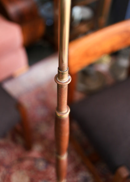 Mid-Century Teak and Brass Floor Lamp
