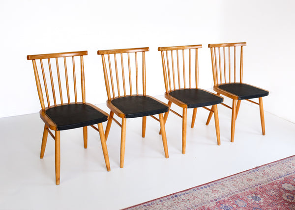 Four German Mid-century Dining Chairs