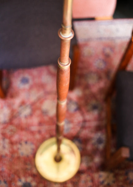 Mid-Century Teak and Brass Floor Lamp