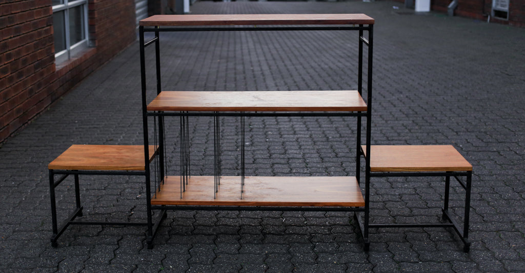 1960's Steel and Kiaat Shelf