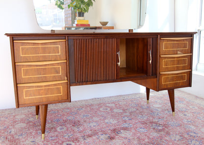 Mid-century Dressing Table with Tambour Doors