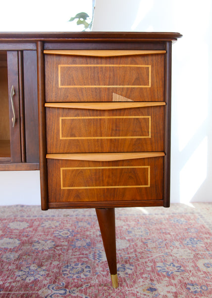 Mid-century Dressing Table with Tambour Doors